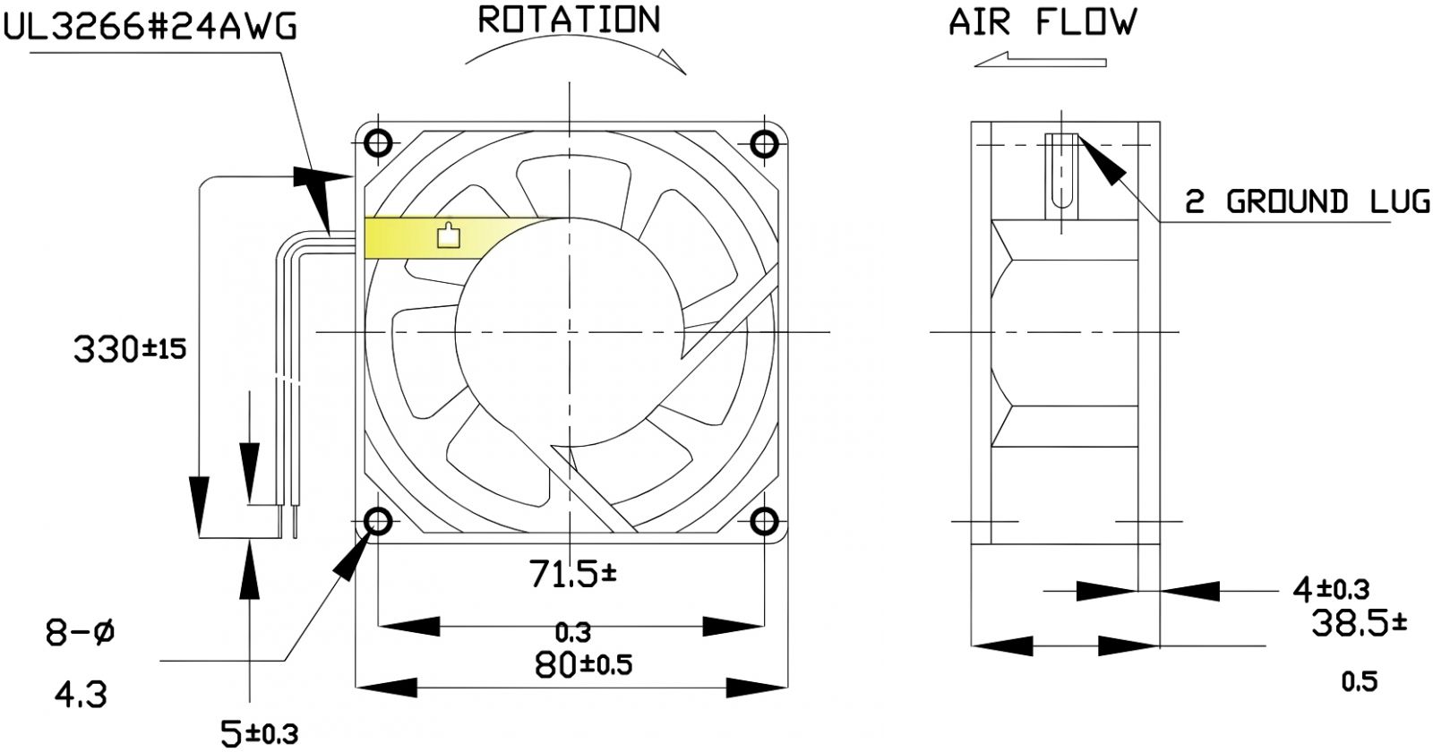 מאוורר לאלקטרוניקה מולטיקומפ MULTICOMP 240VAC FAN MC23303